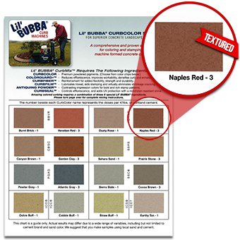 Lil' Bubba® Integral Curb Color™ Chart (Textured)