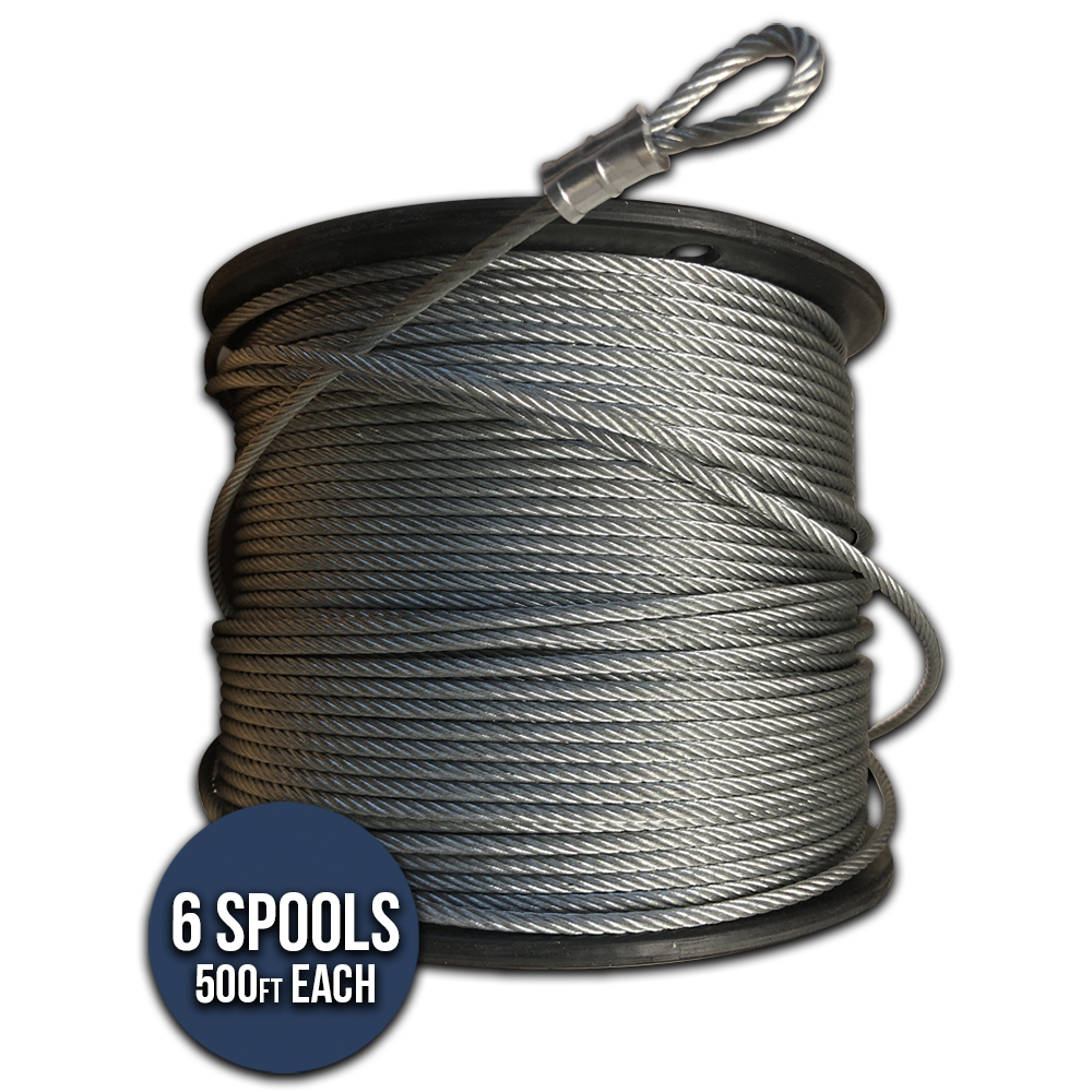 Galvanized 1/8″ Cable 6 Spools