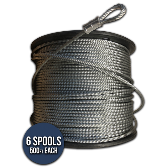 Galvanized 1/8″ Cable 6 Spools